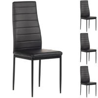 ESSZIMMERSTUHL NATHALIE 4ER-SET - Schwarz, Textil/Metall (43/100/50cm) - IDIMEX