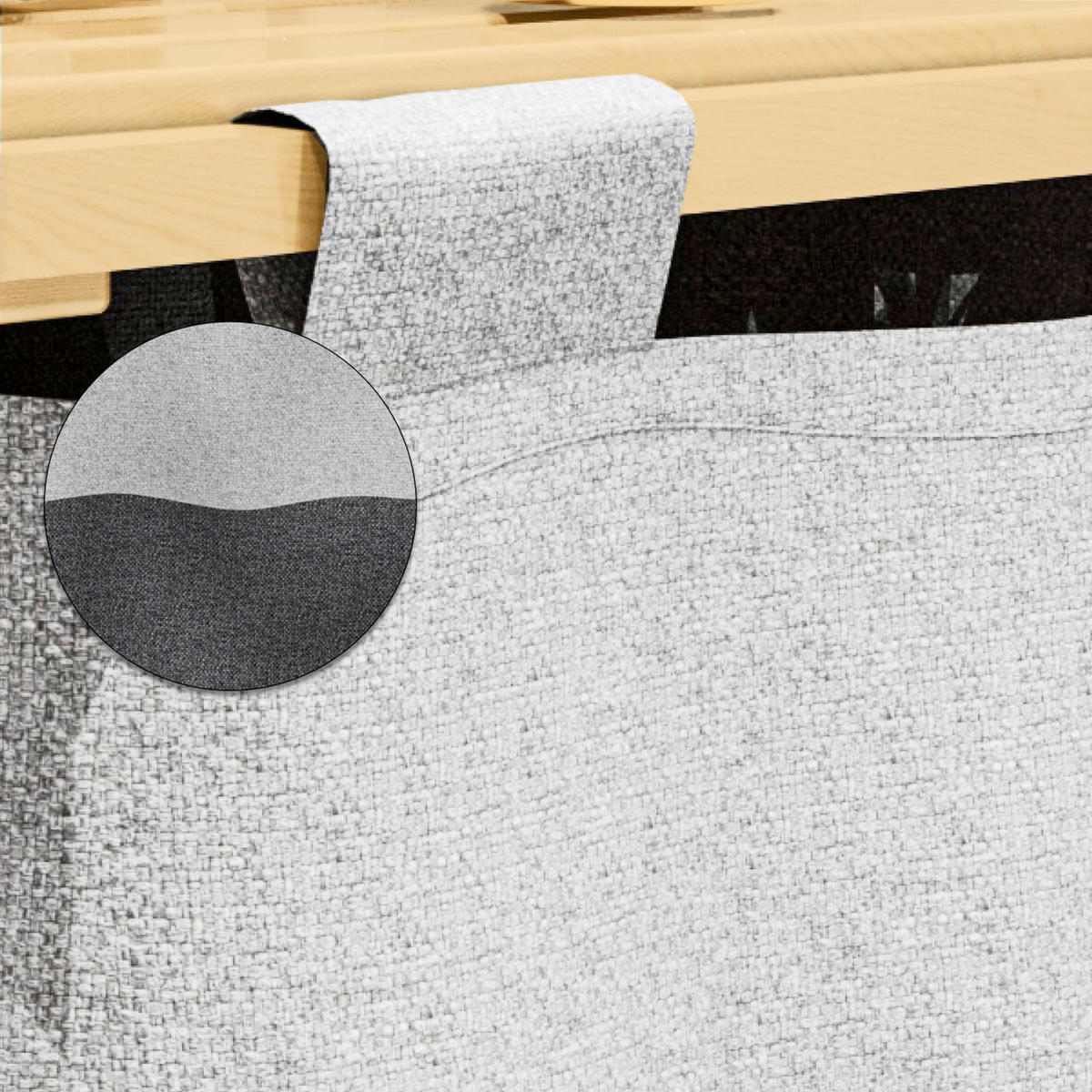 BADEZIMMERREGAL Pello mit Wäschetasche - Schwarz/Naturfarben, Holz/Textil (39/100/22cm) - [en.casa]