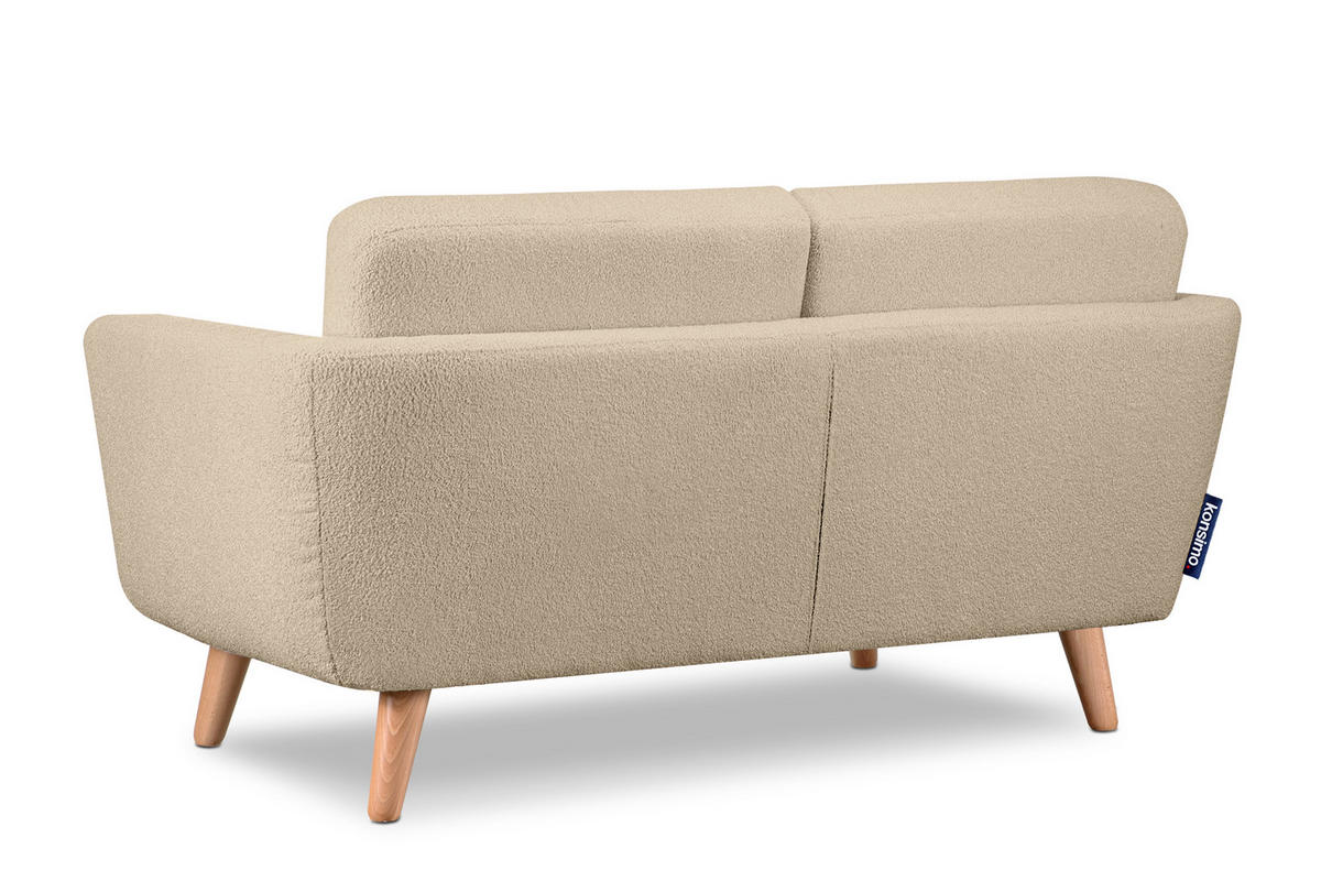 SOFA TAGIO mit Armlehnen, Beige - Beige/Braun, Buchenholz/Textil (153/80/84cm) - KONSIMO®