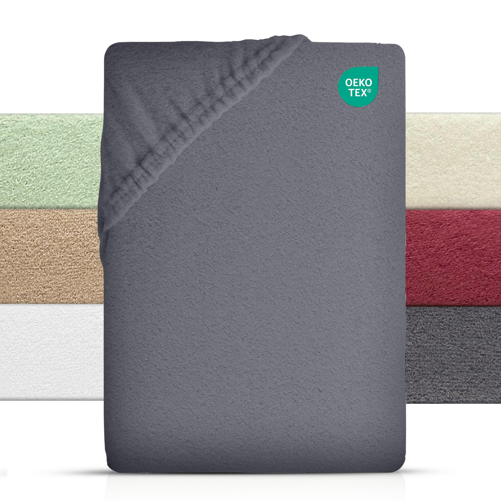 WINTER-SPANNBETTLAKEN 180-200x200-220 cm, Warmes Teddy Fleece Bettlaken Anthrazit - Anthrazit, Textil (200/220cm) - Carpe Sonno