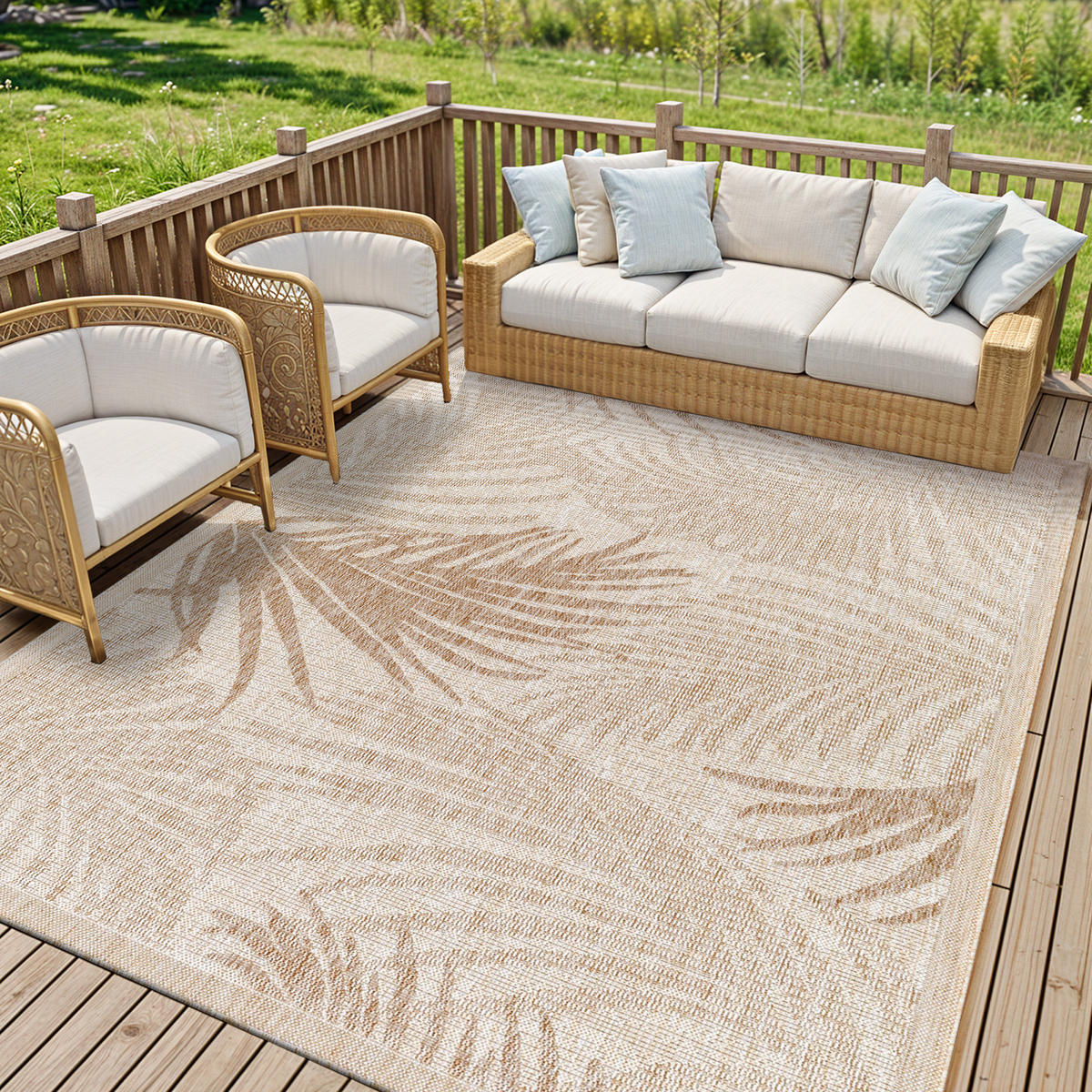 OUTDOORTEPPICH Jute-Optik 200/275 cm Beige - Braun, Kunststoff/Textil (200/275cm) - LIVABLISS