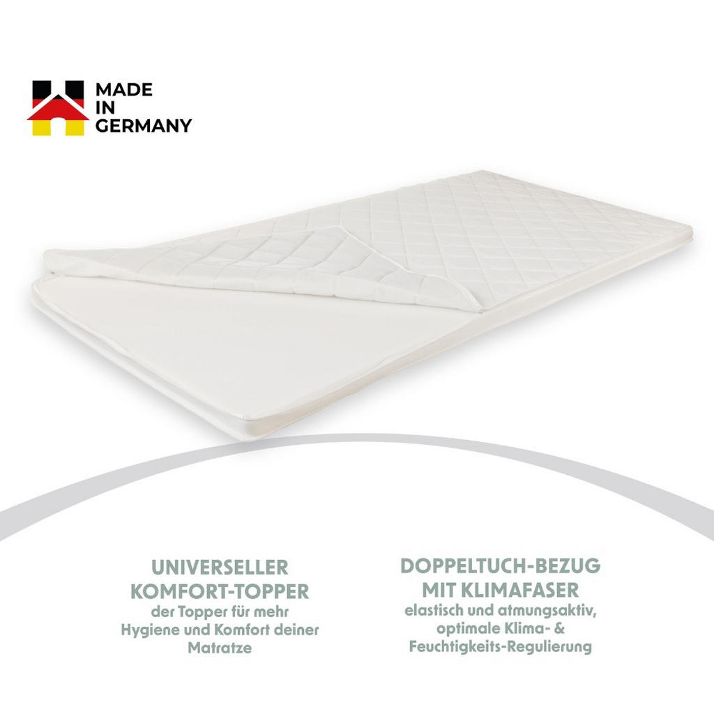 Thumbnail - Home Deluxe Topper, Weiß, Textil, 140x200 cm, Schlafzimmer, Matratzen Shop, Matratzenzubehör, Topper