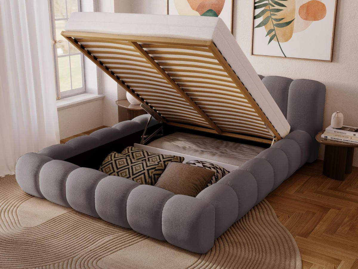 POLSTERBETT Doria 160x200 Grau - Grau, Textil (160/200cm) - Graingold