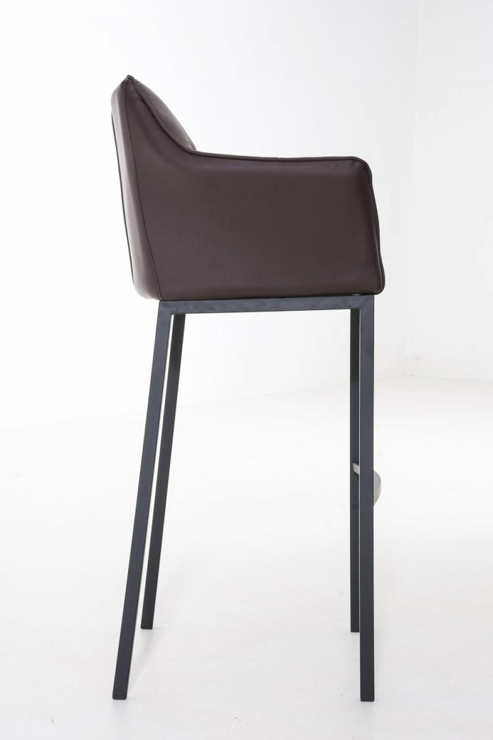 BARHOCKER Lederlook braun - Schwarz/Braun, Textil/Metall (64/110/48cm) - CLP