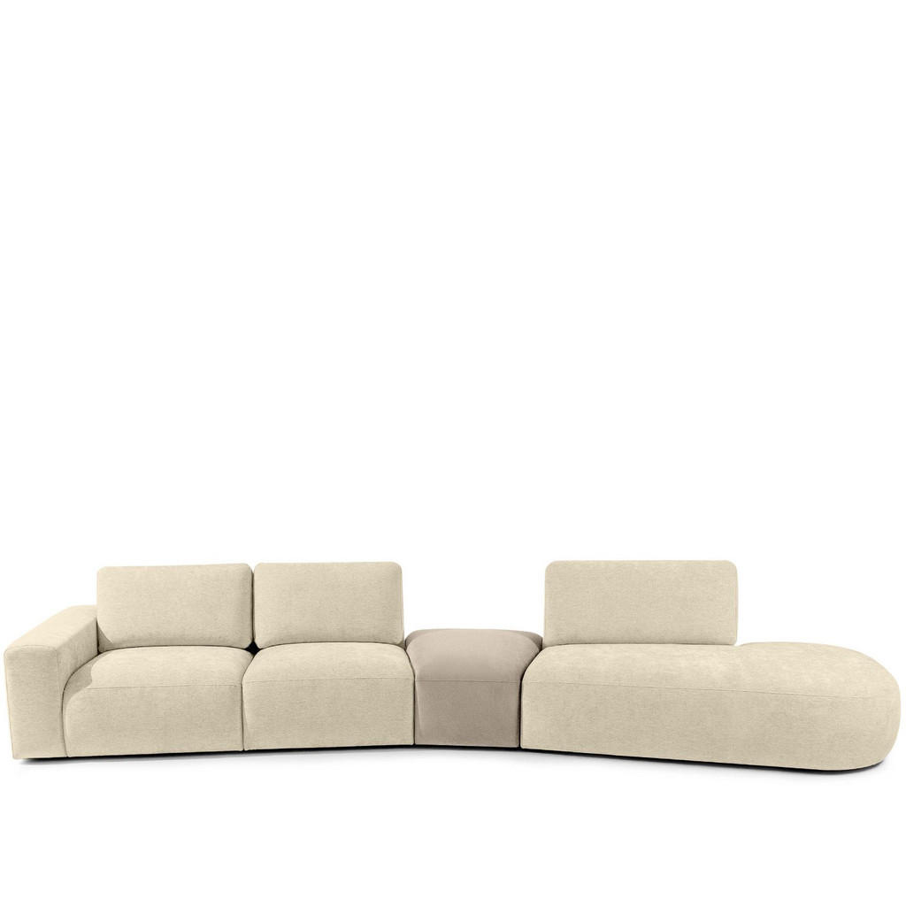 Thumbnail - Konsimo® 5-Sitzer, Creme, Textil, L-Form, 430x84x105 cm, Wohnzimmer, Sofas & Couches, Sofas, Bigsofas