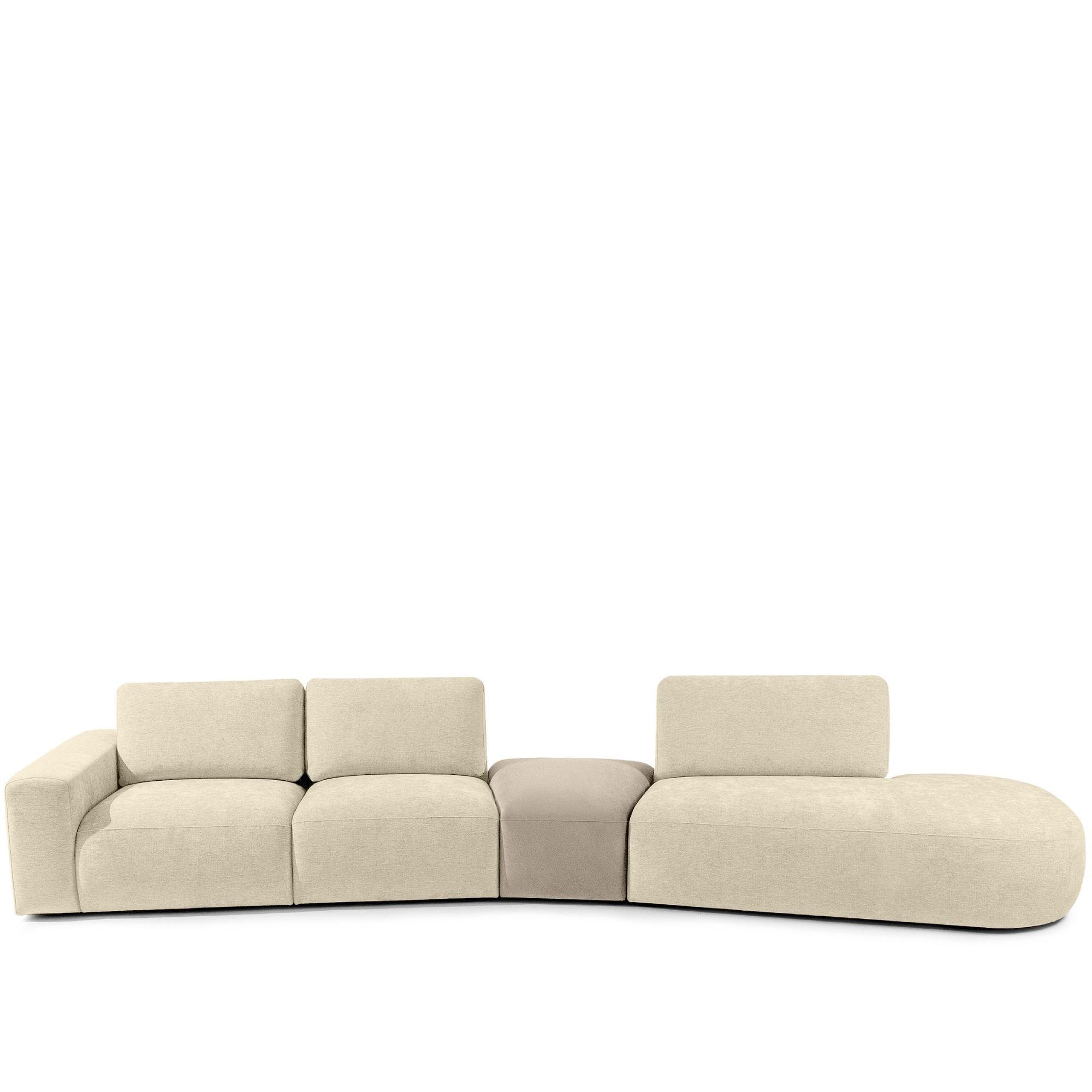 5-SITZER ECKSOFA ZUCCO Chenille rechts, Creme - Creme, Textil (430/84/105cm) - KONSIMO®