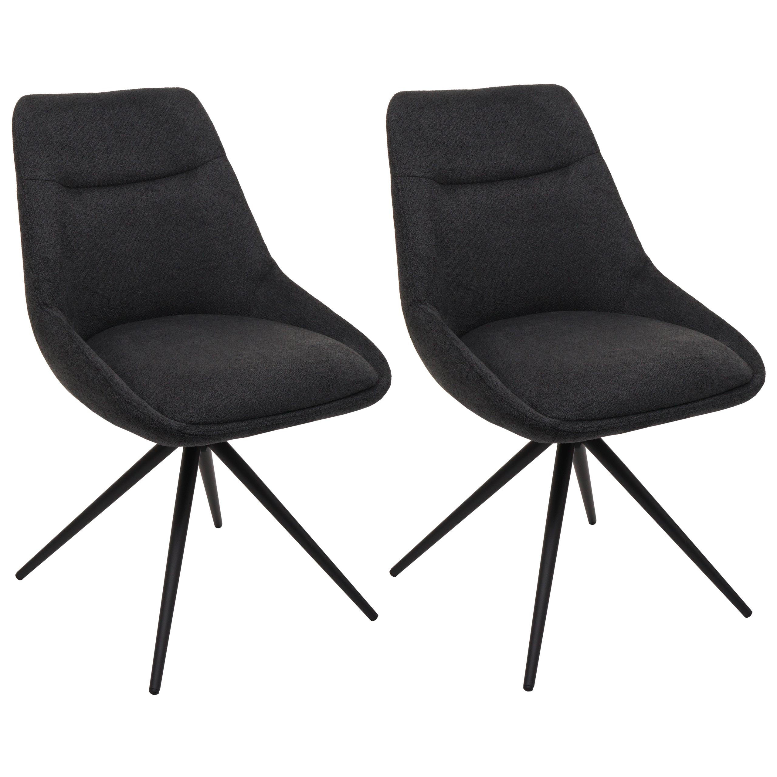 ESSZIMMERSTUHL Anthrazit 2er-Set - Anthrazit, Textil (51/86/60cm) - MCW
