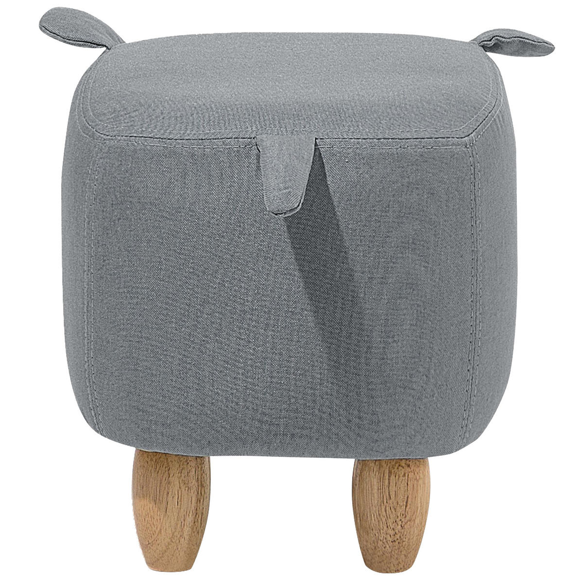 TIERHOCKER Piggy 32/50/35 cm - Grau, Kunststoff/Textil (50/35/32cm) - Beliani