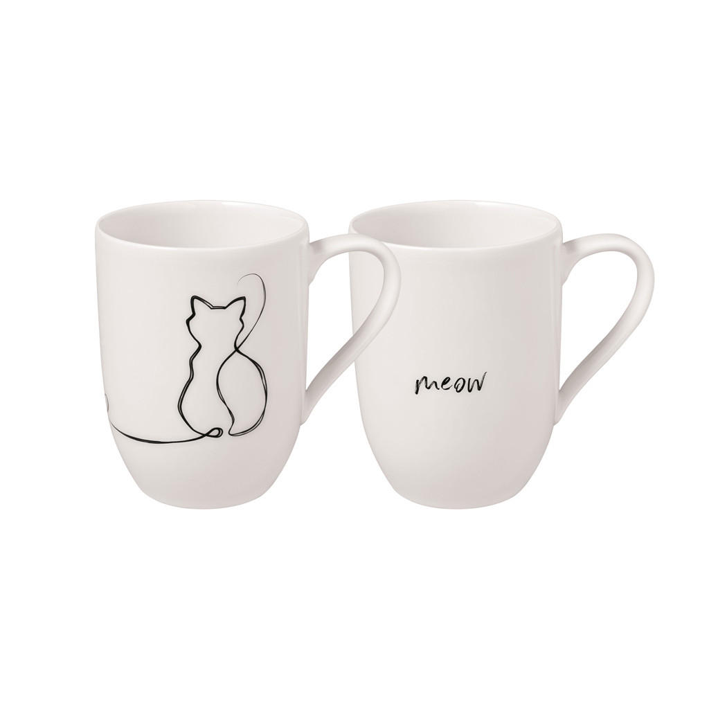 KAFFEEBECHER CAT Statement weiß 280 ml 2er Set - Weiß, Keramik (0.28L) - Villeroy & Boch