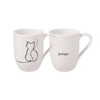 KAFFEEBECHER CAT Statement weiß 280 ml 2er Set - Weiß, Keramik (0.28L) - Villeroy & Boch
