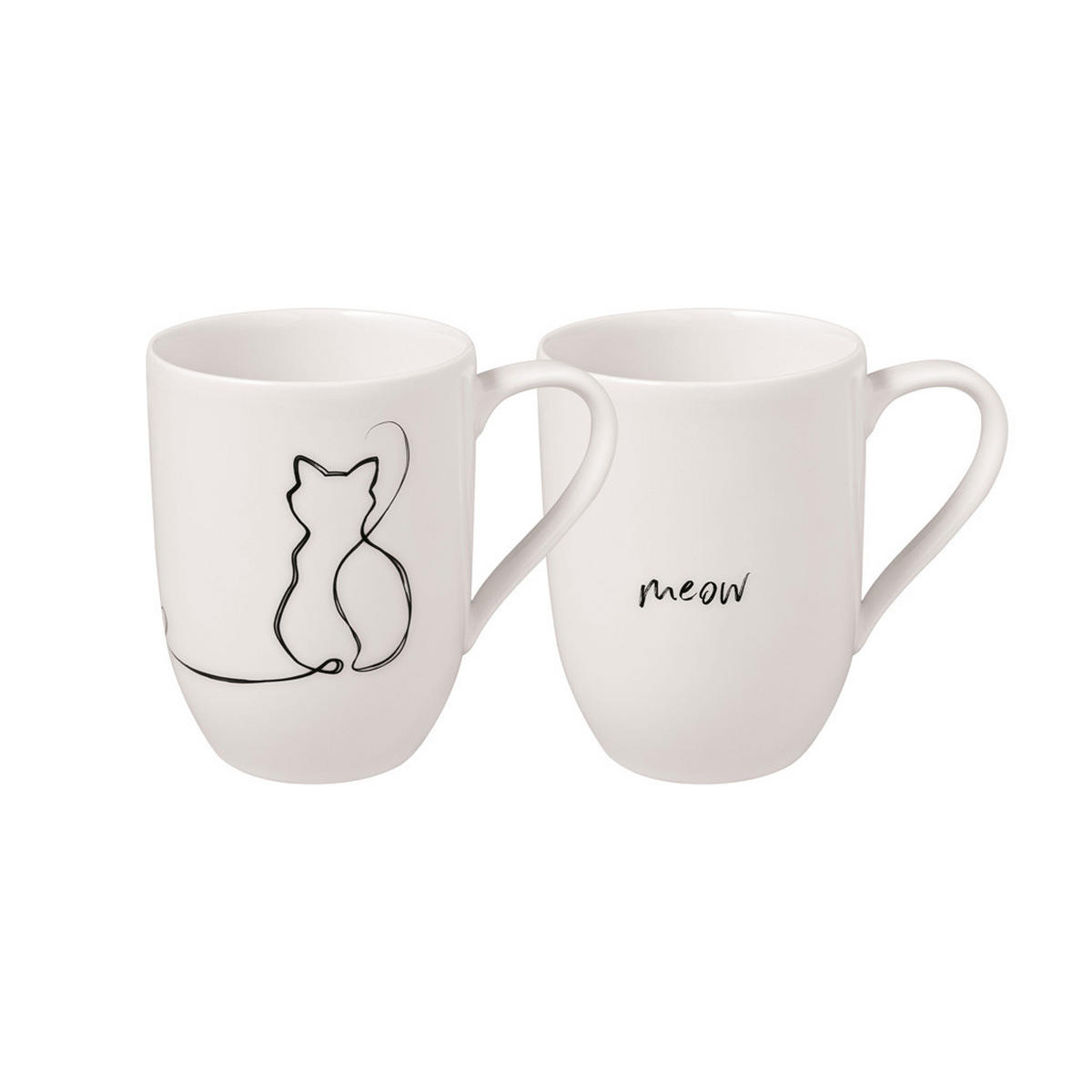 KAFFEEBECHER CAT Statement weiß 280 ml 2er Set - Weiß, Keramik (0.28L) - Villeroy & Boch