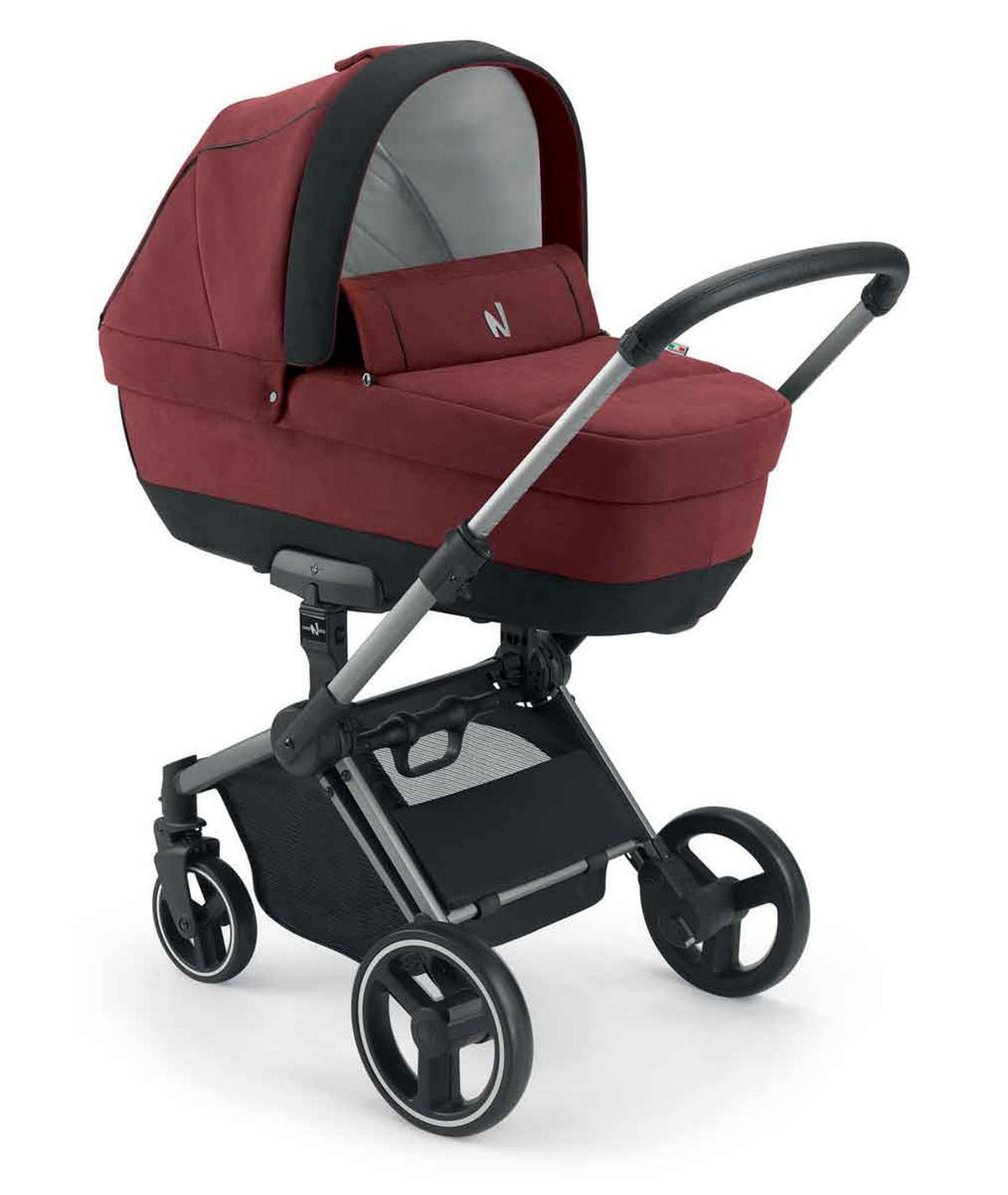 KOMBI-KINDERWAGEN 3-in-1 Slick inkl. Babyschale, Fusssack & Wickeltasche - Bordeaux/Schwarz, Kunststoff (60/100/123cm) - Cam il Mondo del Bambino S.p.A.
