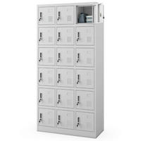 SCHLIESSFACHSCHRANK Spind BERN 18 Fächer185x90x40cm Grau - Grau, Metall (90/185/40cm) - DELUKE