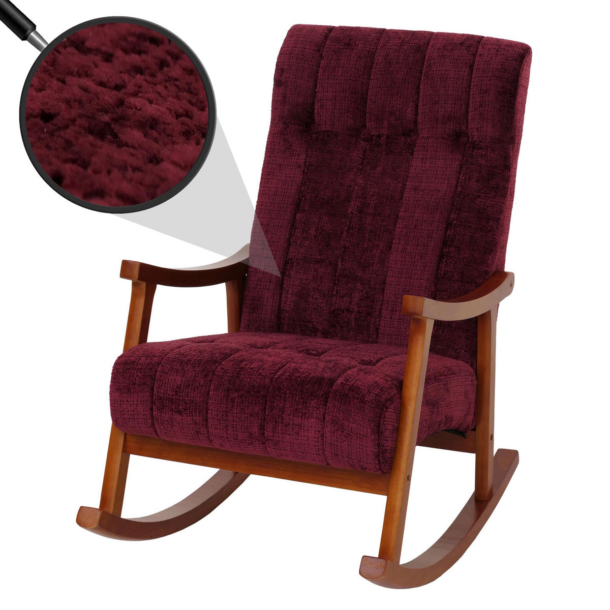 SCHAUKELSTUHL Bordeaux - Bordeaux, Textil (64/97/85cm) - MCW
