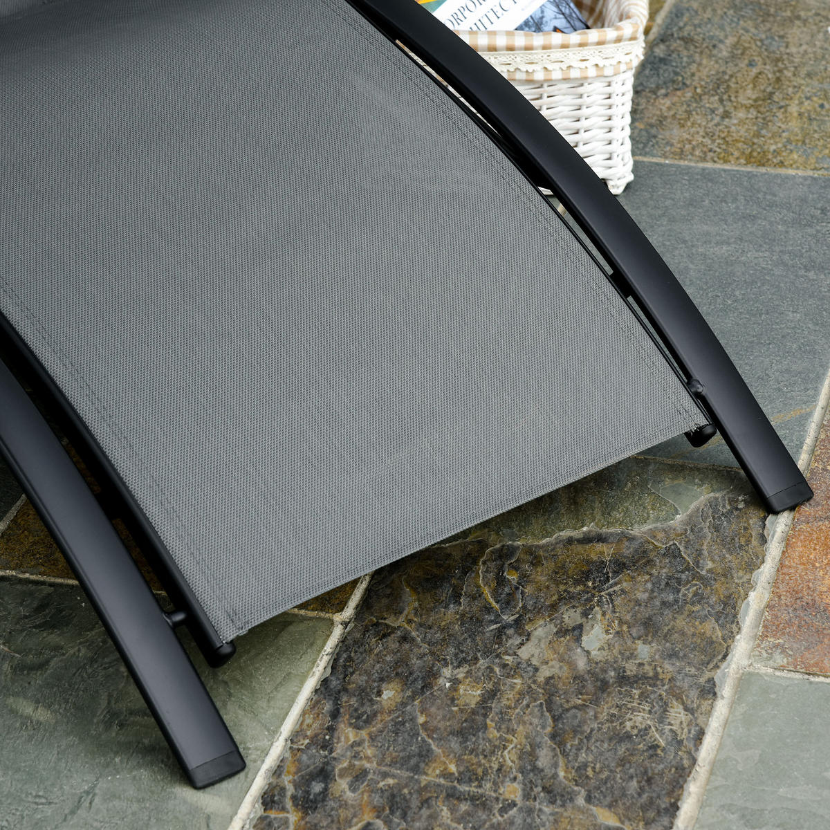 SONNENLIEGE DE-15583 5-fach verstellbar, inkl. Kopfkissen Grau - Grau, Metall (64/82/171cm) - ComfortXL