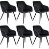 ESSZIMMERSTUHL 6er Set Marilyn 58 x 62 x 82 cm schwarz - Schwarz, Textil (58/82/62cm) - tectake