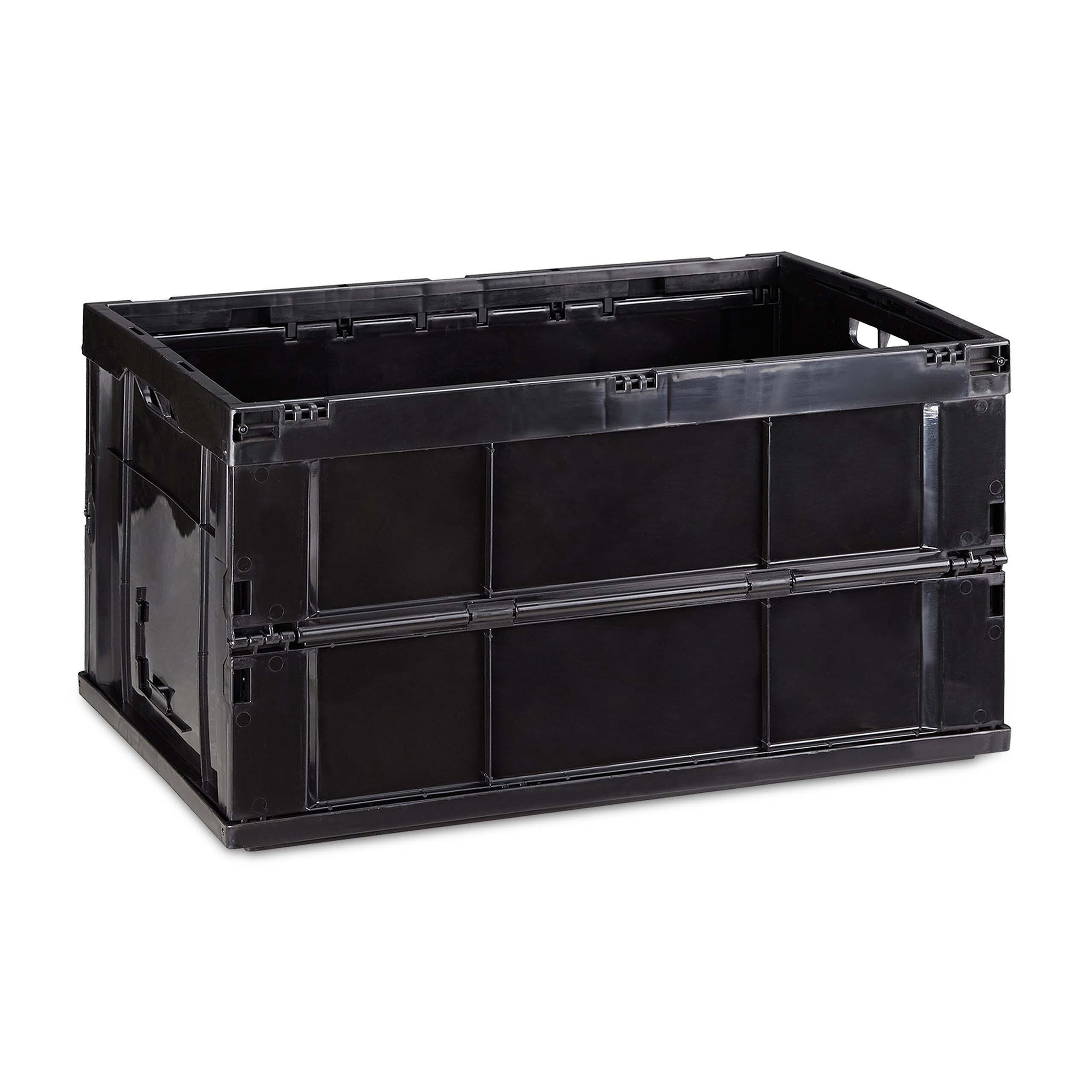 Relaxdays BOX Černá stabilní skládací polypropylen 60 l