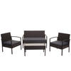 POLY-RATTAN GARNITUR Braun, Anthrazit - Anthrazit/Braun, Kunststoff - MCW