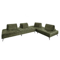 ECKSOFA WIOLO Dunkelgrün Velvet - Dunkelgrün, Textil (350/240cm) - KAWOLA