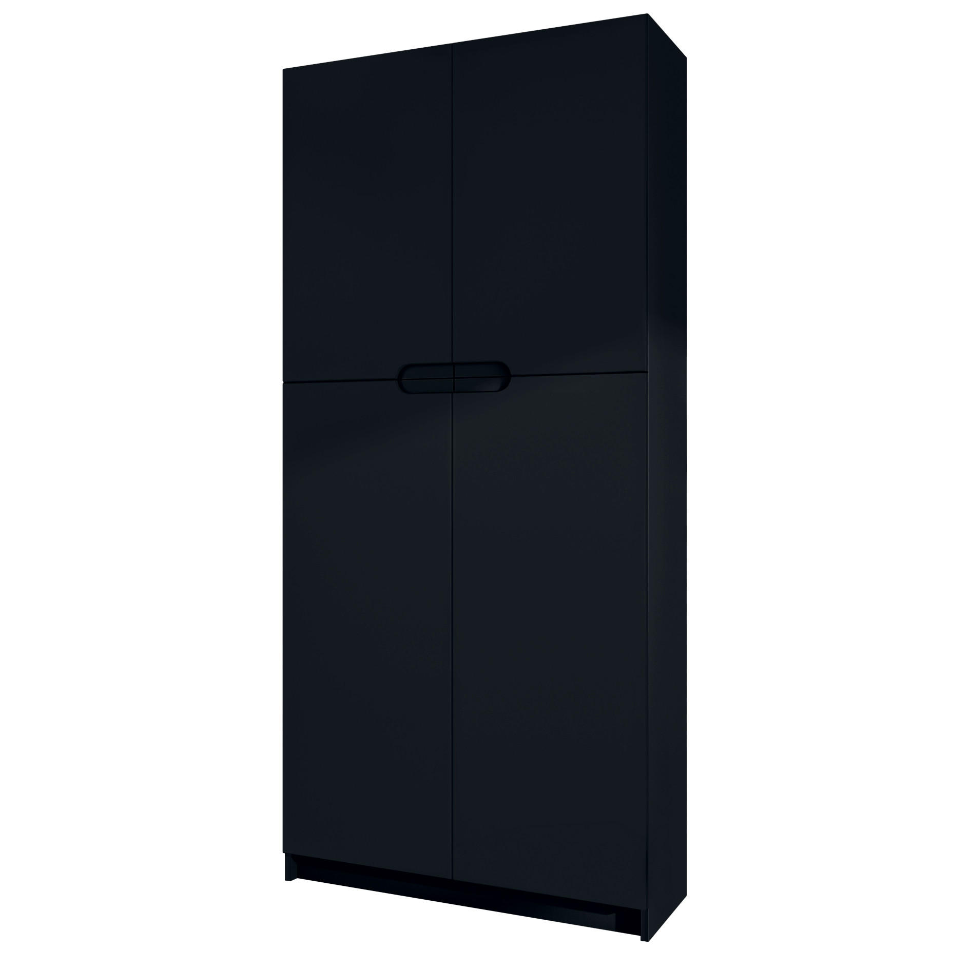 BÜROSCHRANK Logan Fronten in Schwarz matt - Schwarz, Holzwerkstoff (82/185/37cm) - Vladon