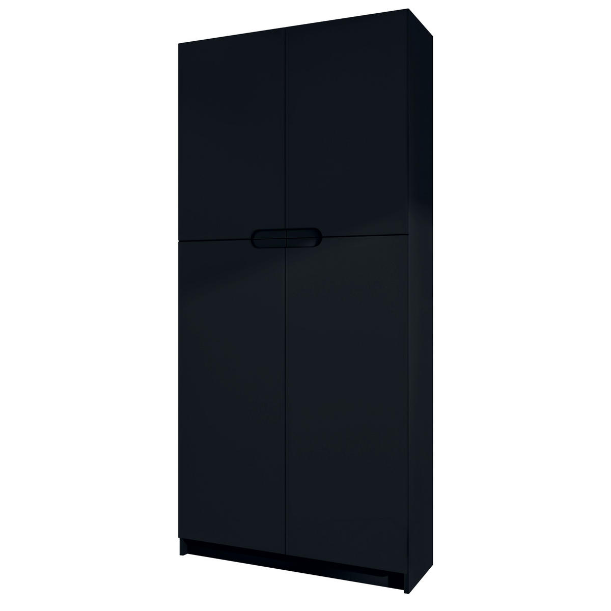 BÜROSCHRANK Logan Fronten in Schwarz matt - Schwarz, Holzwerkstoff (82/185/37cm) - Vladon
