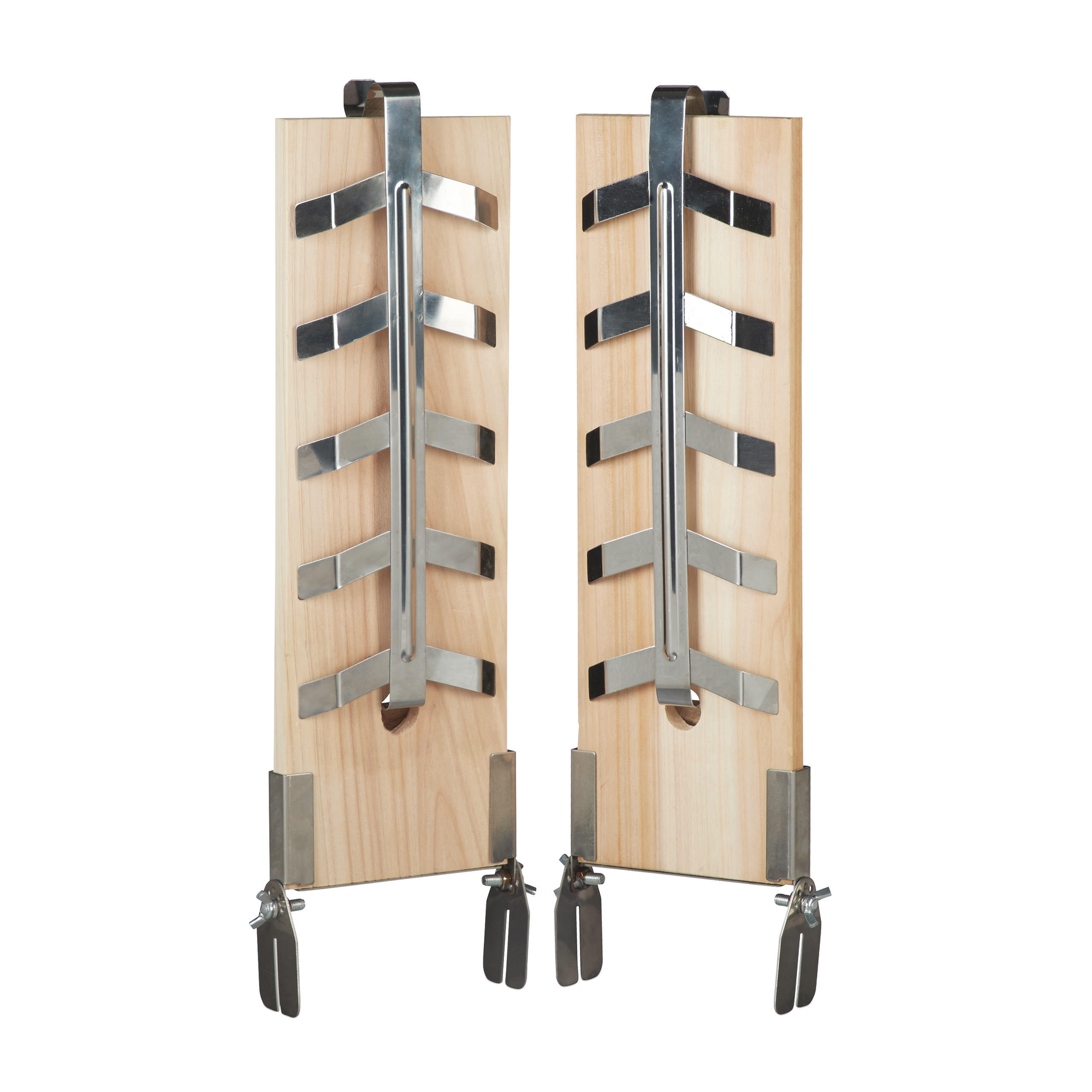 2XFLAMMLACHSBRETTER - Multicolor, Holz/Metall (56/5.5/21cm) - Relaxdays