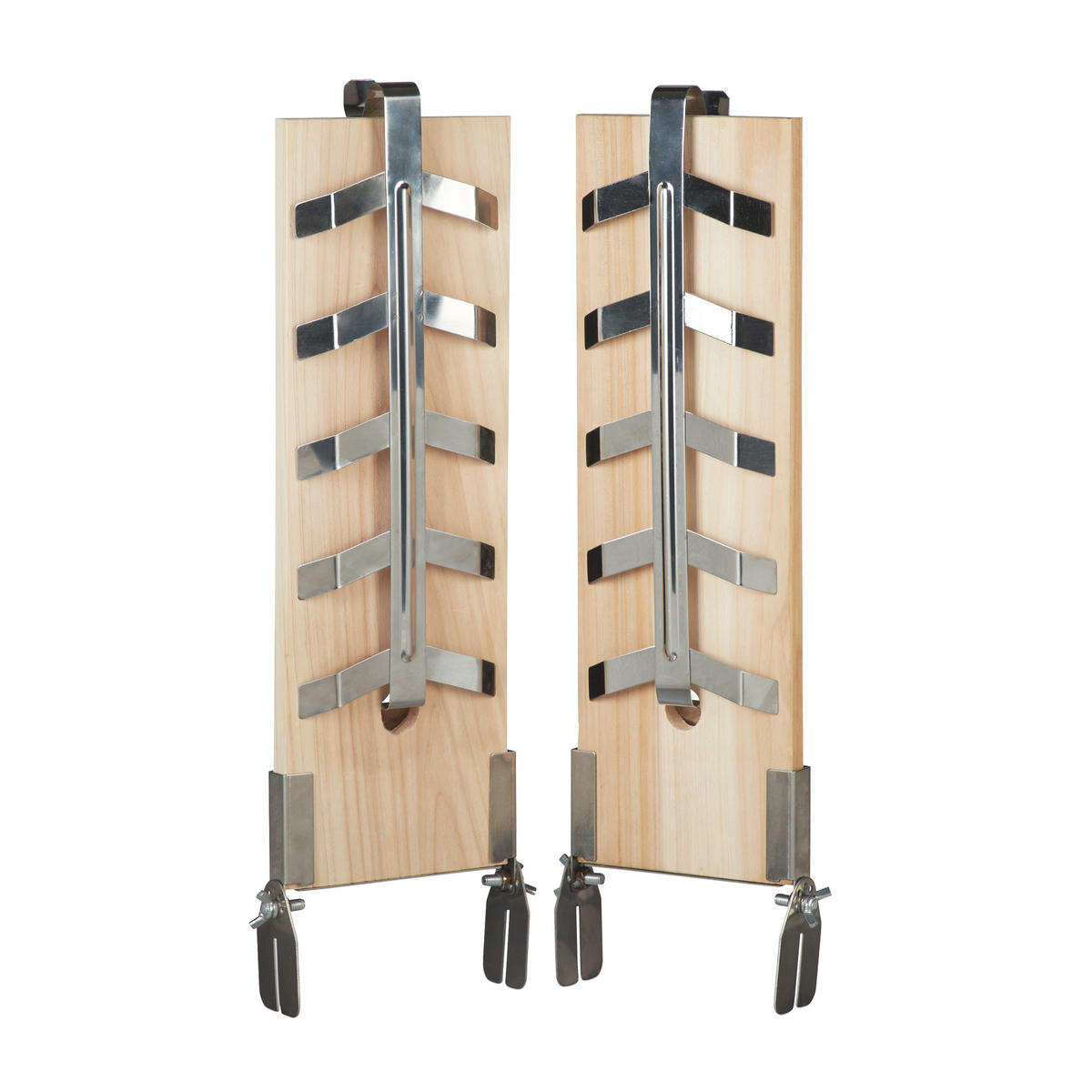 2XFLAMMLACHSBRETTER - Multicolor, Holz/Metall (56/5.5/21cm) - Relaxdays
