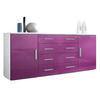 SIDEBOARD Verona Brombeer Hochglanz - Brombeere, Holzwerkstoff (166/72/35cm) - Vladon