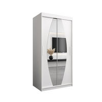 SCHWEBETÜRENSCHRANK 200/100/62 2-türig - Silberfarben/Weiß, Holz/Kunststoff (100/200/62cm) - MÖBEL KRYSPOL