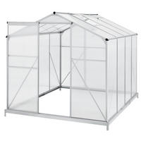 GEWÄCHSHAUS GH250F1 Aluminium 4,75m² - Silberfarben, Metall (190/195/253cm) - Juskys