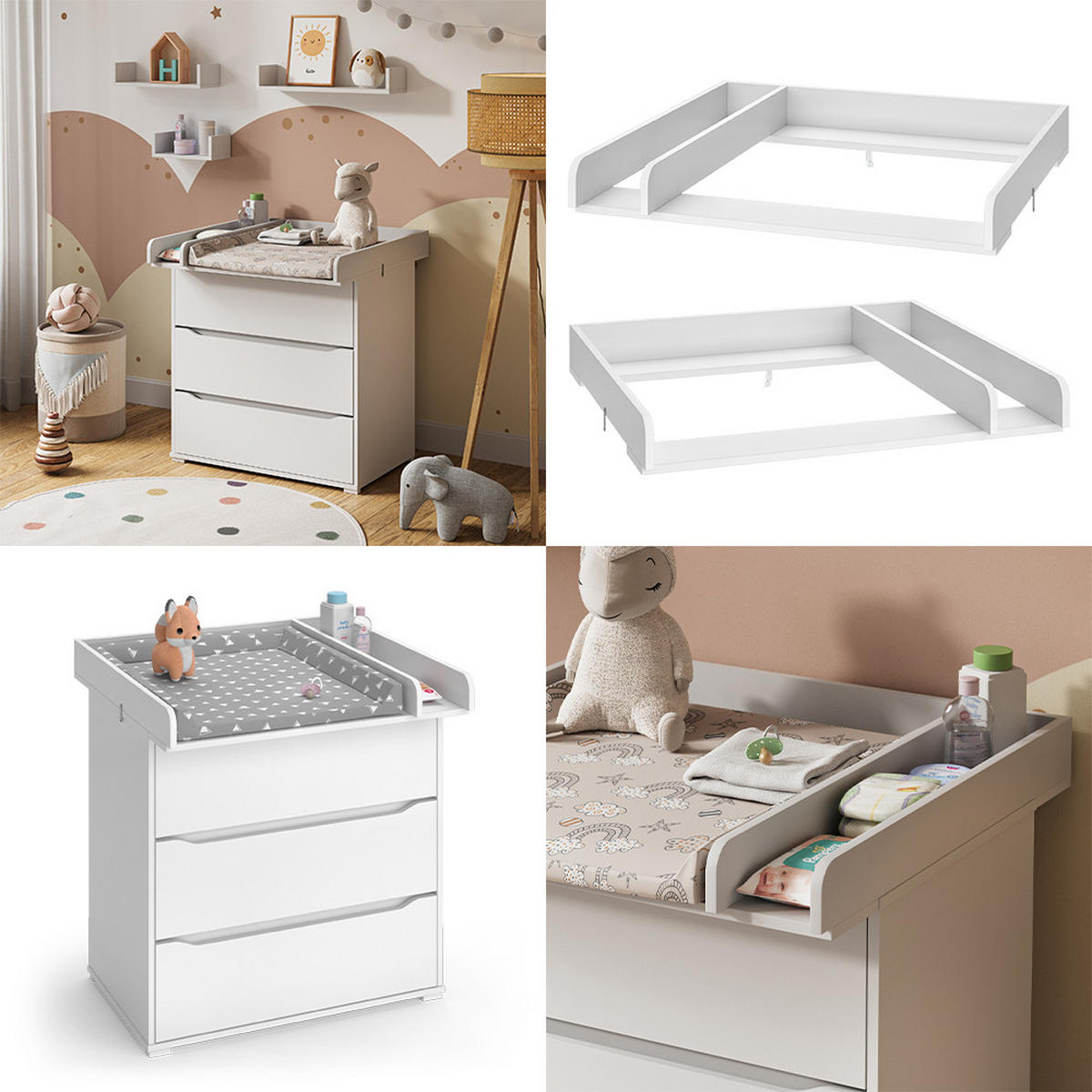 PŘEBALOVACÍ PULT Wicko Bílá - bílá, kompozitní dřevo (80/10/76cm) - Vicco