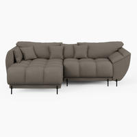 ECKSOFA LEGRO Links Beige Velours Pet Friendly L-Form Couch mit Schlaffunktion & Bettkasten - Beige/Schwarz, Holz (180/285cm) - Barchello