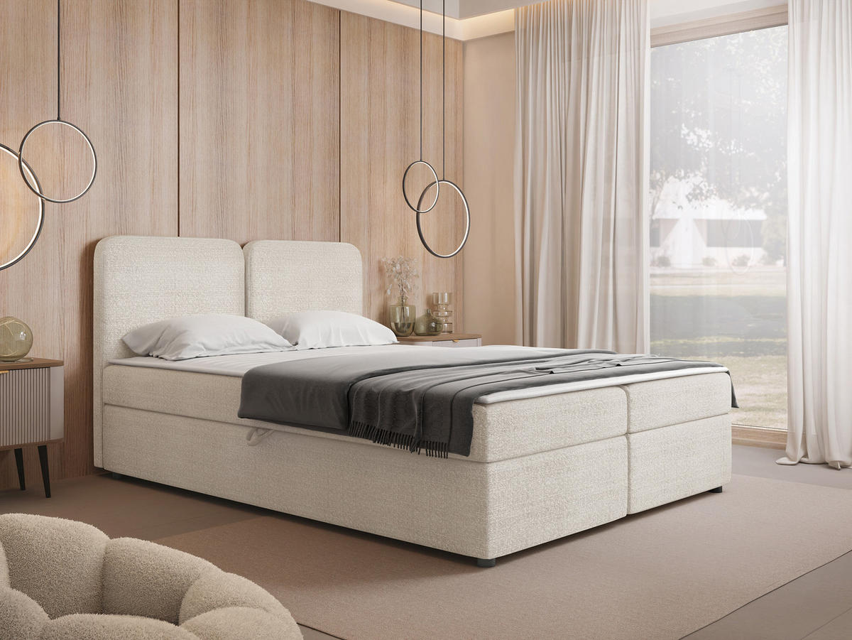 BOXBETT Boho - Schwarz/Naturfarben, Holz/Holzwerkstoff (160/200cm) - MIRJAN24