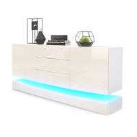 SIDEBOARD City Fronten in Creme Hochglanz - Creme, Holzwerkstoff (178/82/39cm) - Vladon