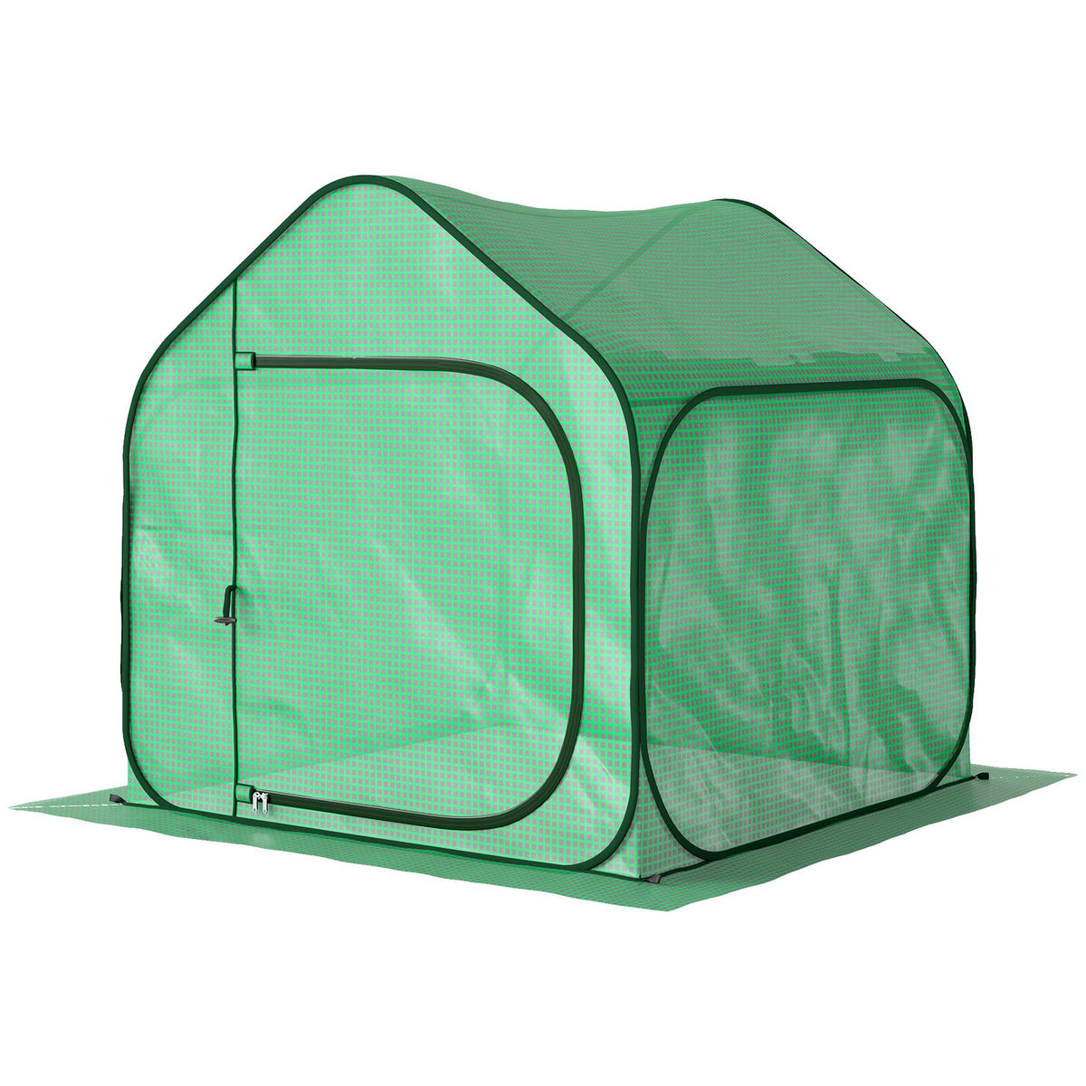 GEWÄCHSHAUS DE-12016 Pop-up-Design mit Reißverschlusstür Grün - Grün, Kunststoff (148/148/150cm) - ComfortXL