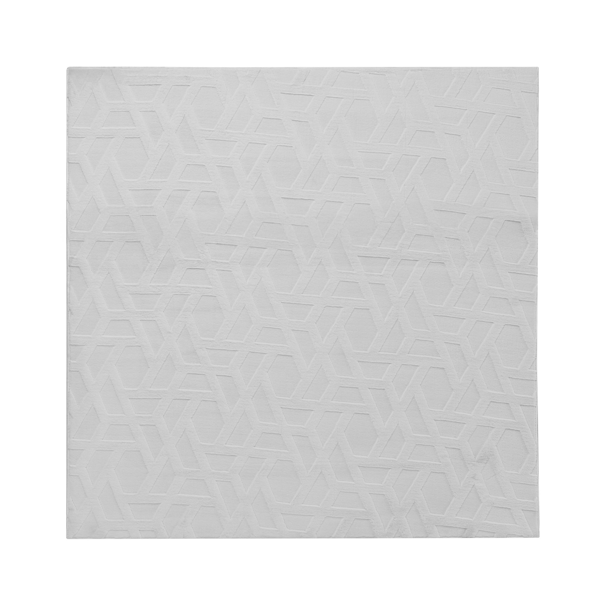 TEPPICH Hellgrau 160/160 cm Antero - Hellgrau/Grau, Textil (160/160cm) - Beliani