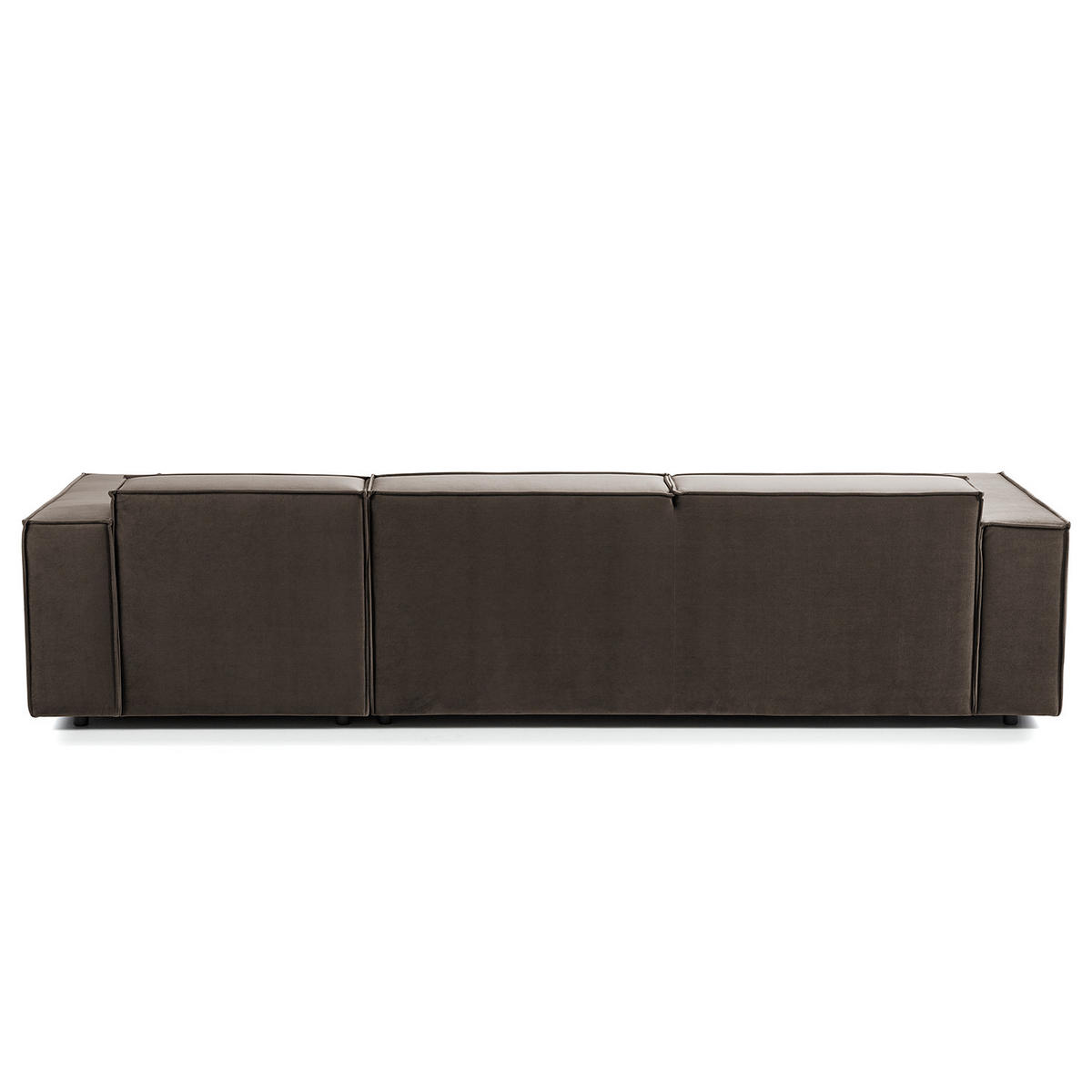 ECKSOFA mit Longchair - Taupe/Schwarz, Kunststoff/Textil (294/177cm) - home24