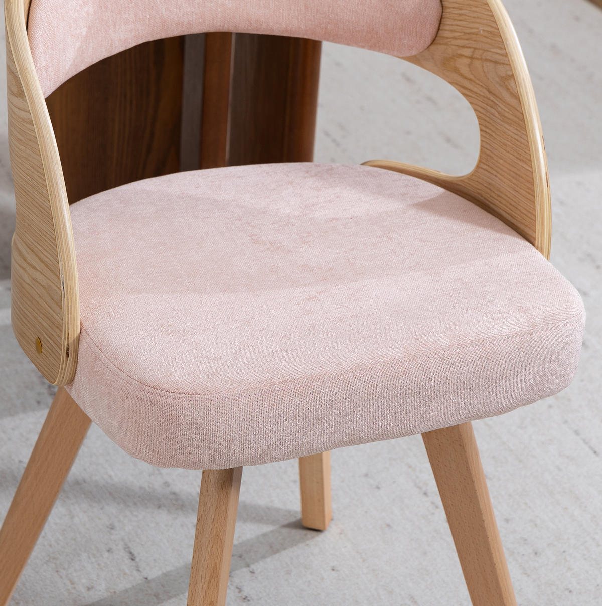 ESSZIMMERSTUHL drehbar ca. 44 x 41 x 75 cm Leinen Pink - Pink, Holz (44/72/41cm) - Meubliv