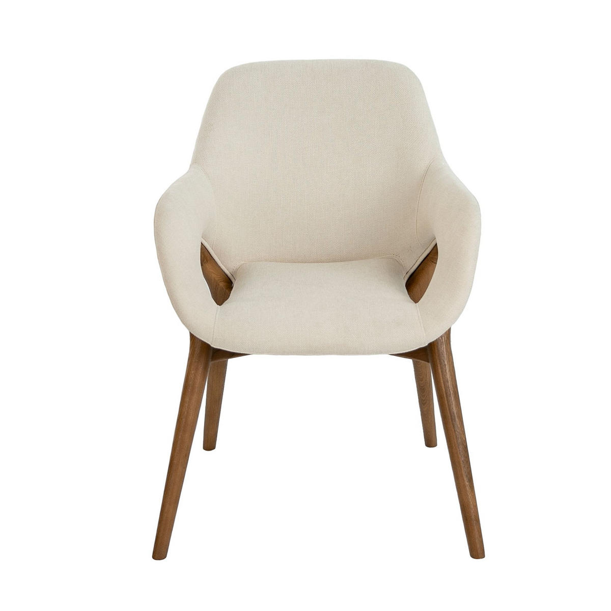 STUHL Beigefarbener Stoffstuhl 60/60/80 cm - Beige, Holz/Textil (60/80/60cm) - ANGEL CERDA