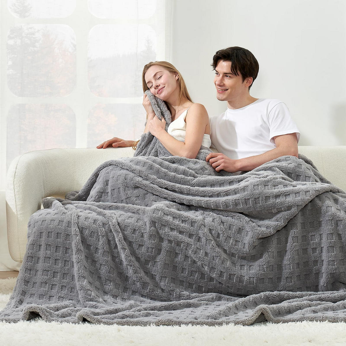 WOHNDECKE Uni Doubleface 150/200 cm - Grau, Textil (150/200cm) - Kaket