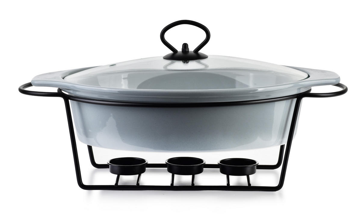 AUFLAUFFORM Modern Kitchen Grau 35/24/12 cm Keramik - Grau, Keramik (24/12/35cm) - Mondex