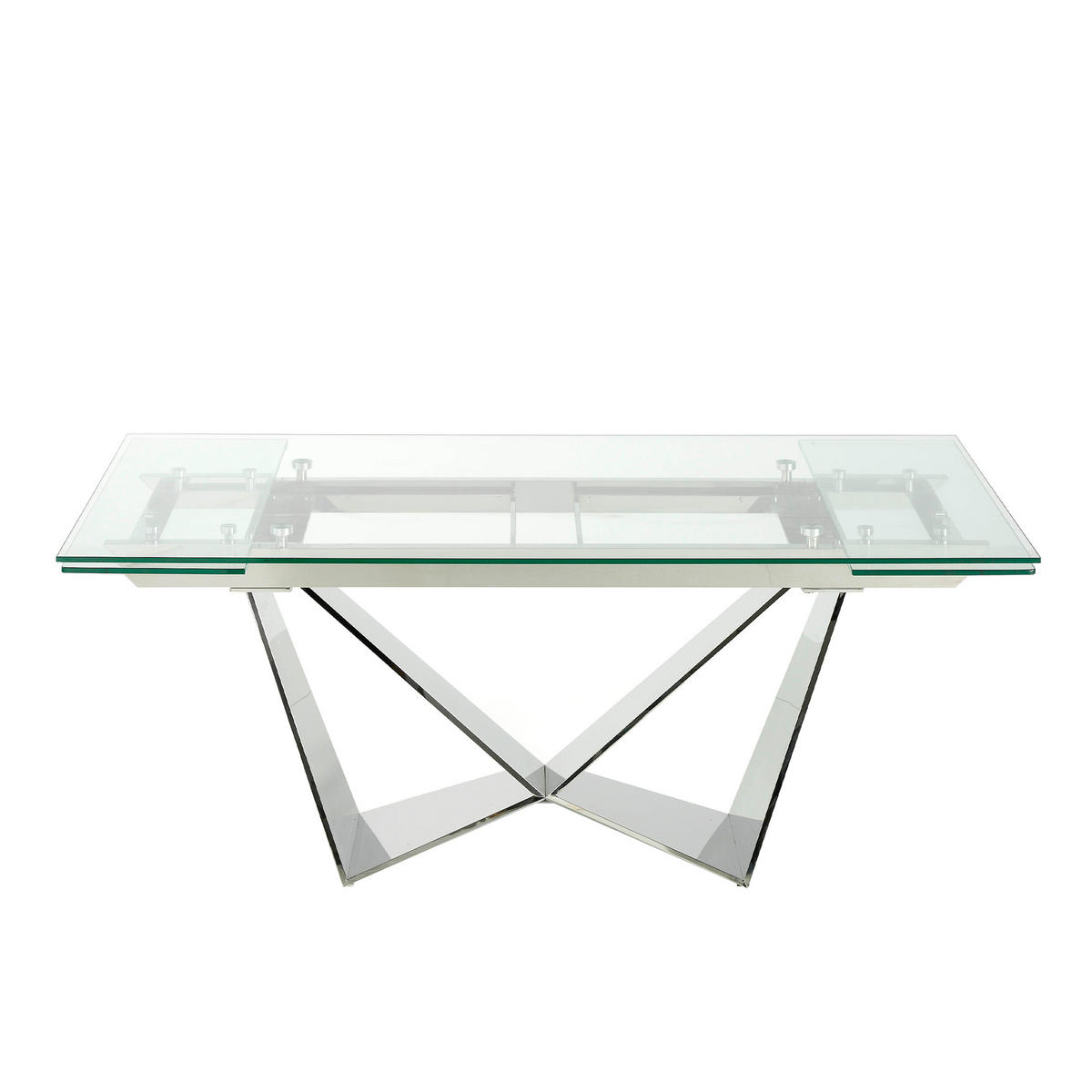 ESSTISCH Rechteckig Glas Stahl 160/90/75 cm - Edelstahlfarben/Transparent, Metall (90/160/75cm) - ANGEL CERDA