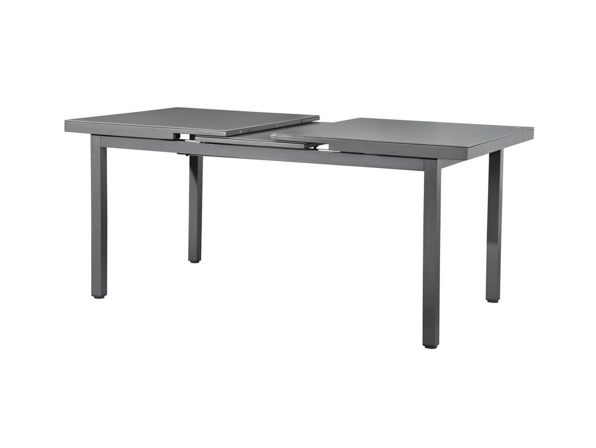 GARTENTISCH Verona ausziehbar von 160 bis 210 cm, Aluminium - Grau, Glas (120/80/175cm) - Green Spirit
