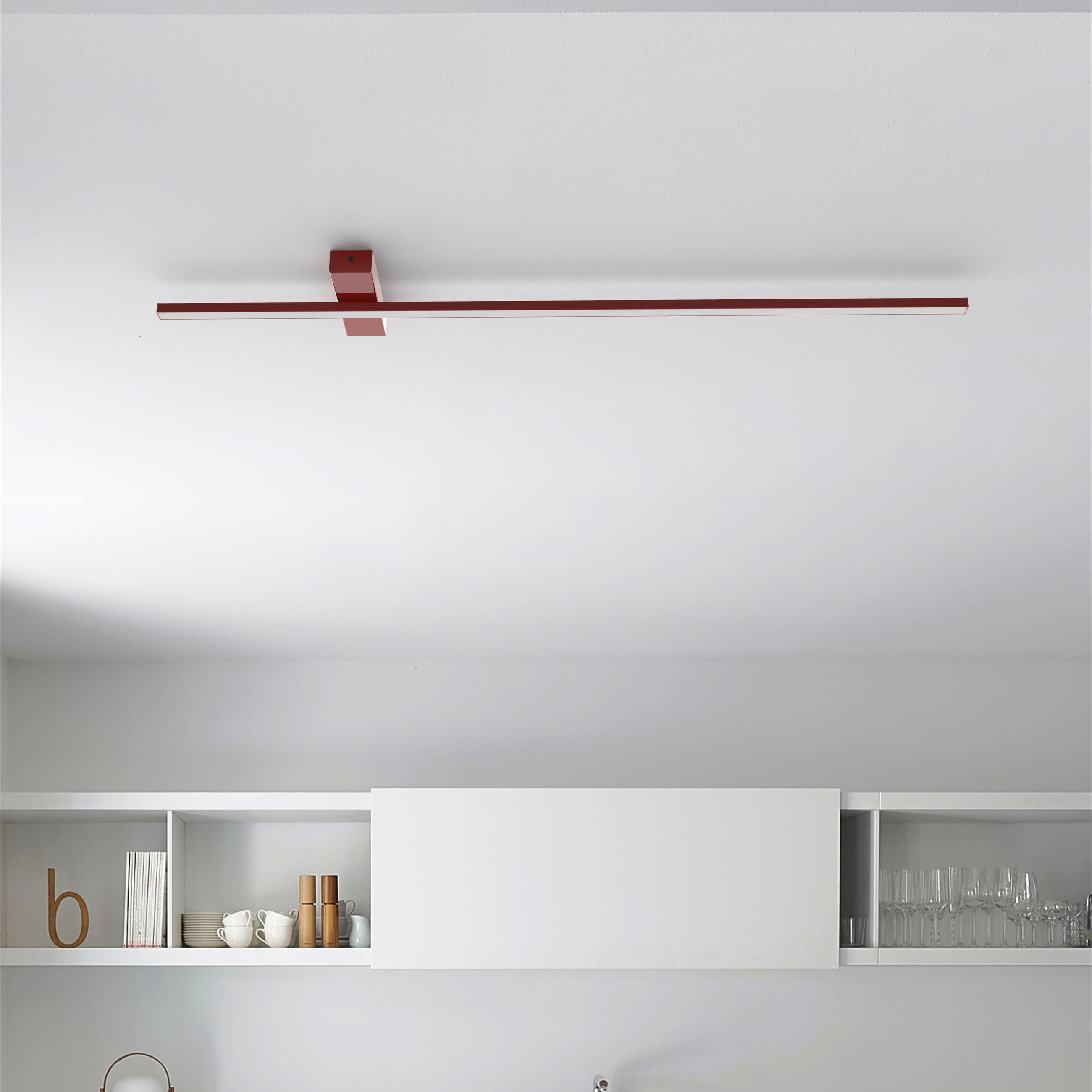 LED-DECKENLEUCHTE - Rot, Metall (2/100/2cm) - Lumicom