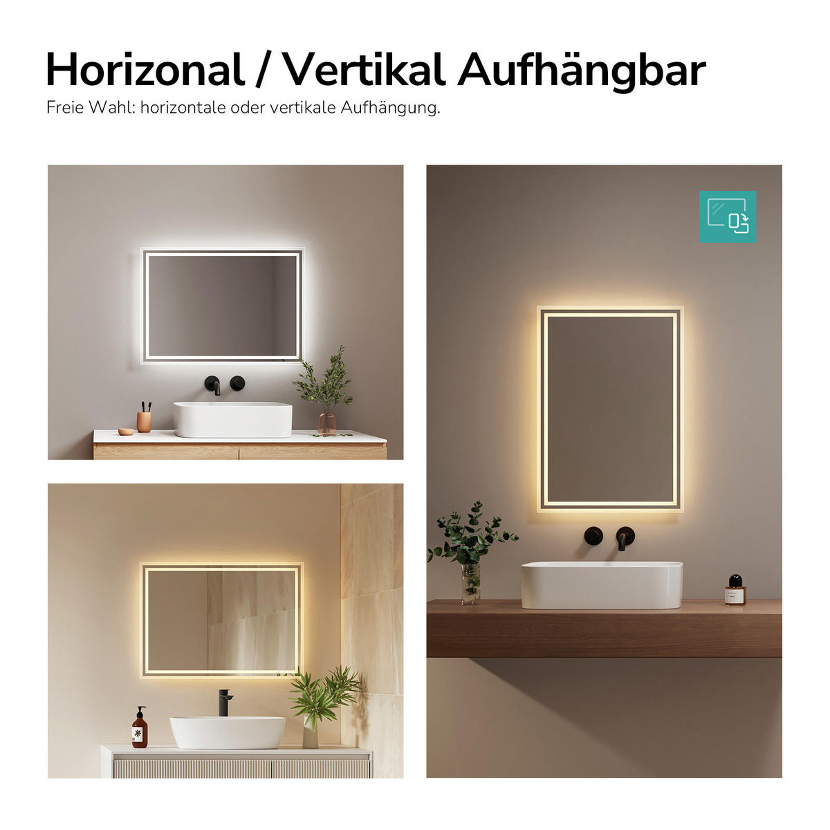 OGLINDA de baie cu LED-uri 70/50/3,5 cm - transparent, sticlă (70/50/3.5cm) - EMKE