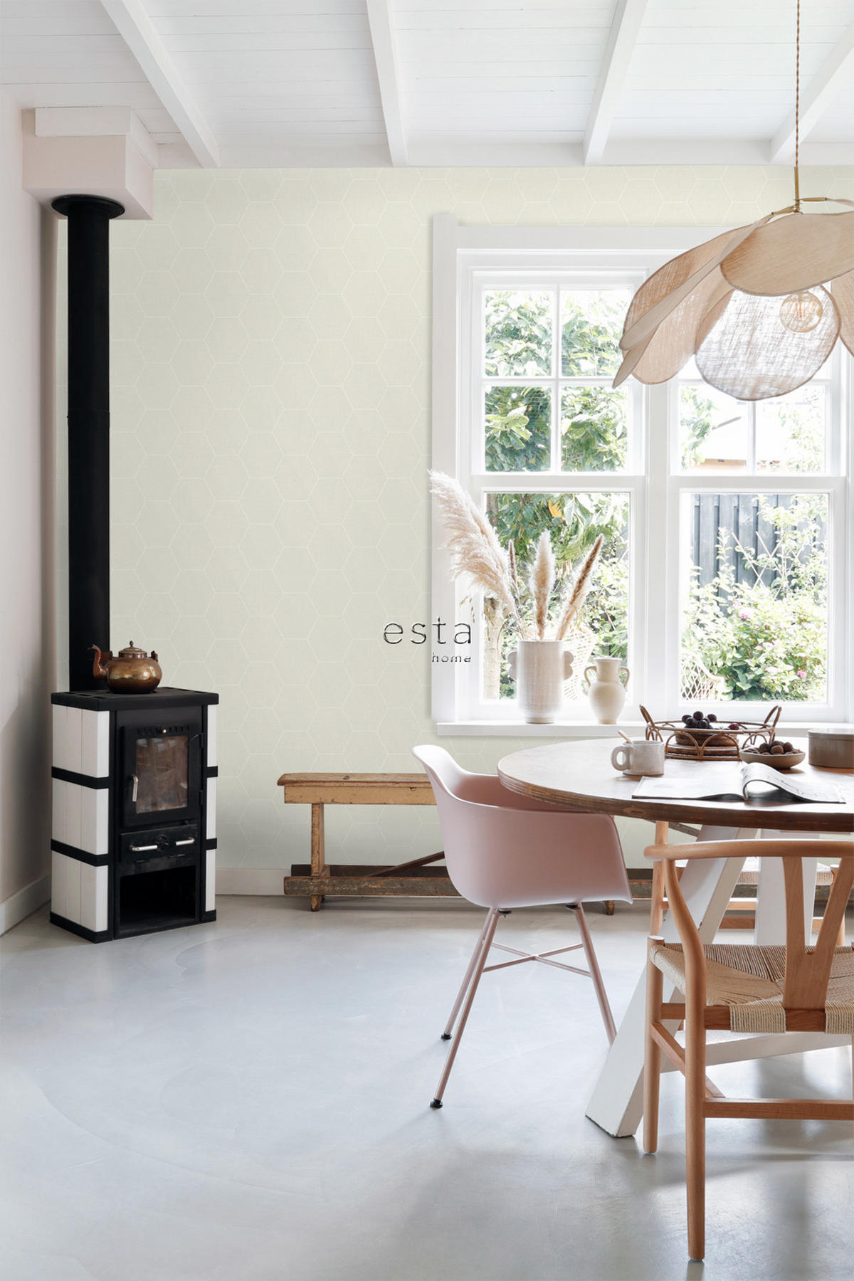 TAPETE Wabenmuster 53 cm x 10.05 m - Beige, Papier (53/1000cm) - ESTAhome