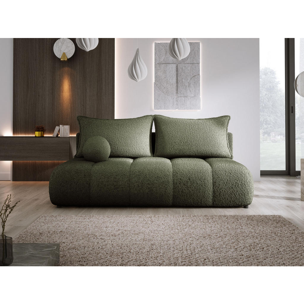 Thumbnail - DomoHome Sofa, Waldgrün, Textil, Rechteckig, 205x97x105 cm, Wohnzimmer, Sofas & Couches, Schlafsofas