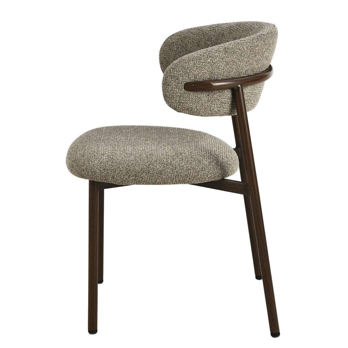 POLSTERSTUHL - 2er-Set - Strukturstoff / Edelstahl - Taupe, Textil/Metall (55/80/57cm) - home24