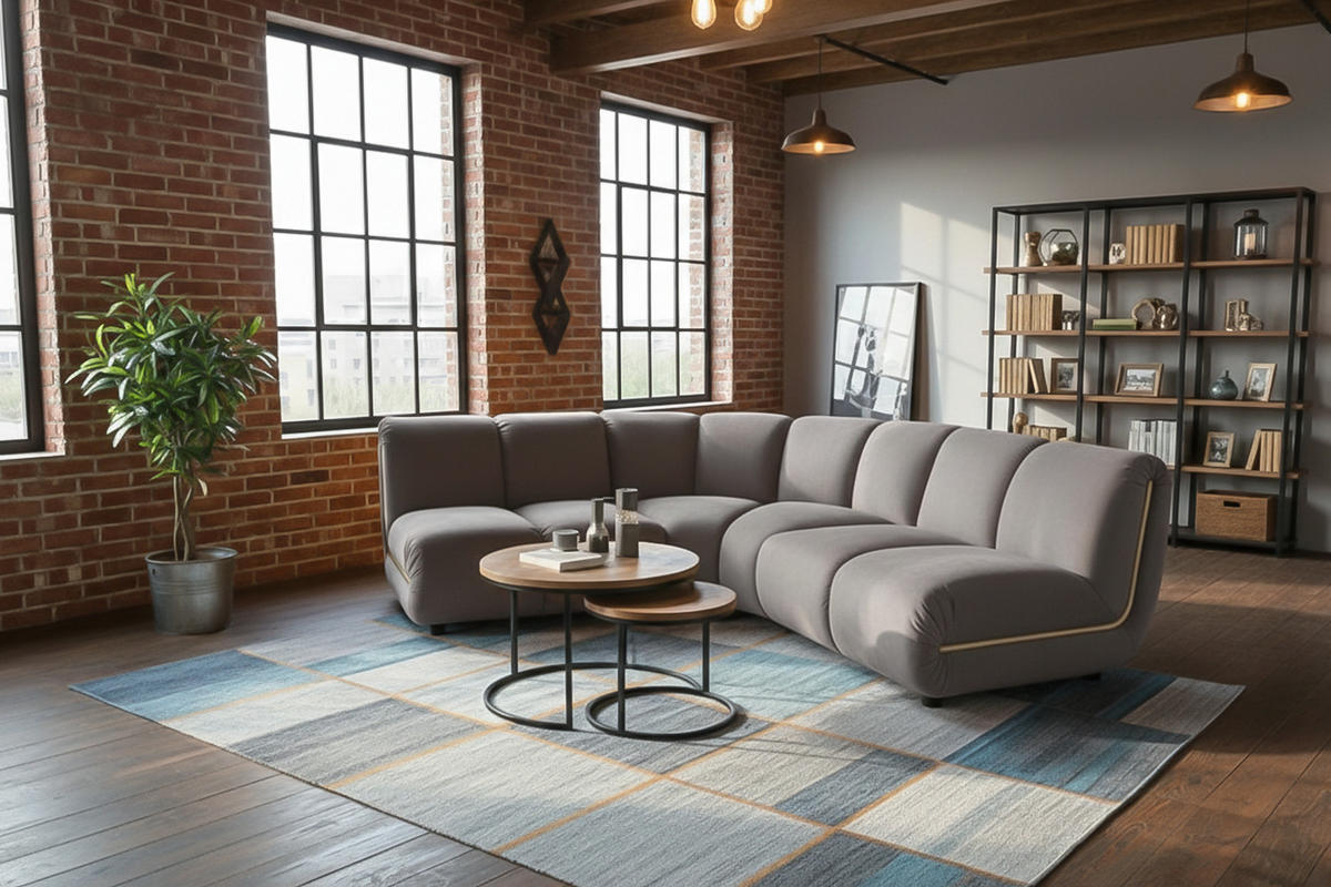 MODULSOFA LAYLA Taupe Velvet - Taupe/Schwarz, Buchenholz/Textil (213/213cm) - KAWOLA