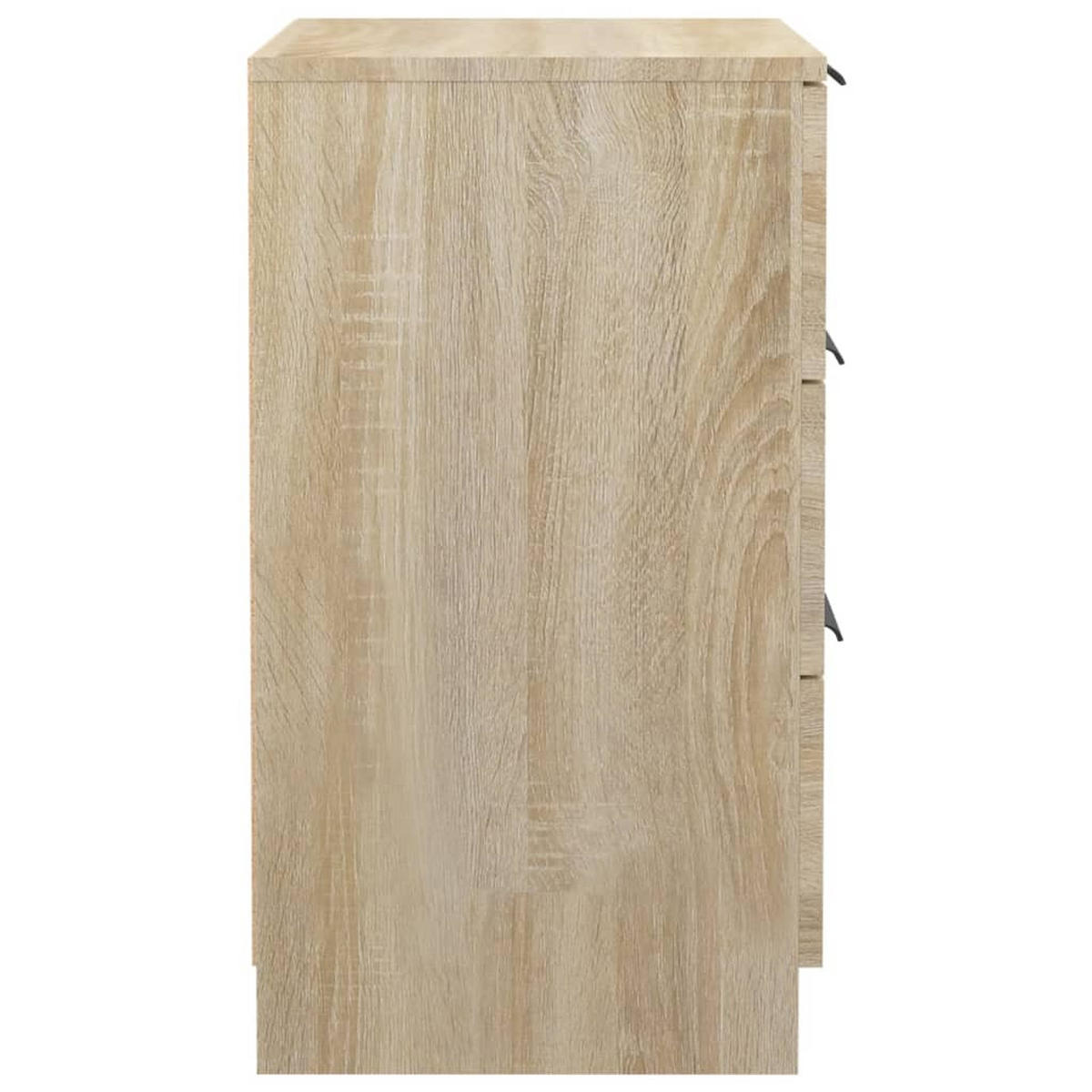 NACHTTISCH 2-teilig mit 3 Schubladen 40/36/65 cm in Sonoma-Eiche Dekor - Schwarz/Sonoma Eiche, Holz (40/65/36cm) - vidaXL